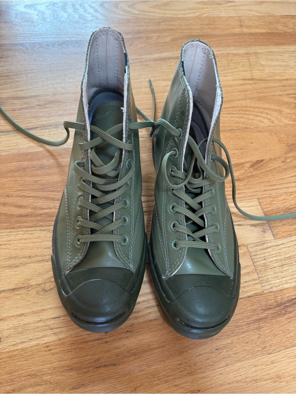 Converse Jack Purcell Signature rubber high top in Fatigue Green